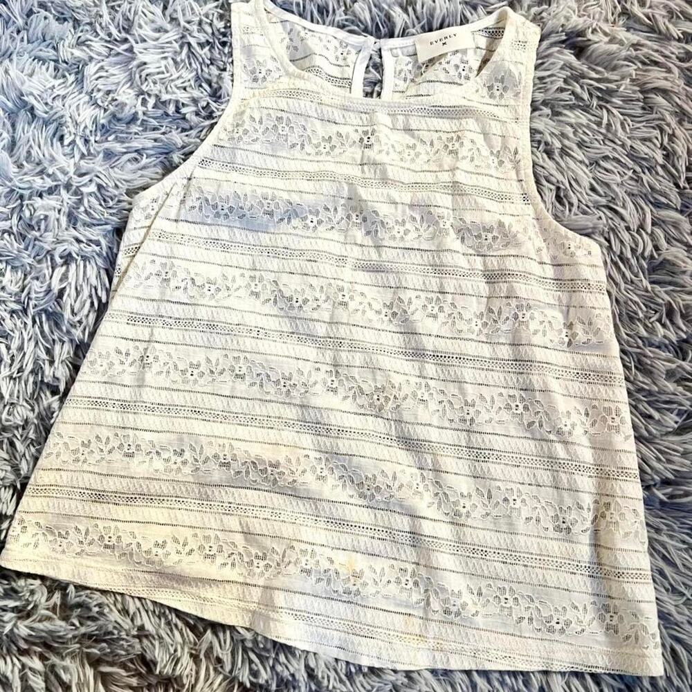 White Lace Cottage Fairy Core Coquette Soft Girl Romantic Feminine‎ Tank Top